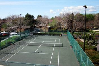 Lighted tennis court / half court basketball